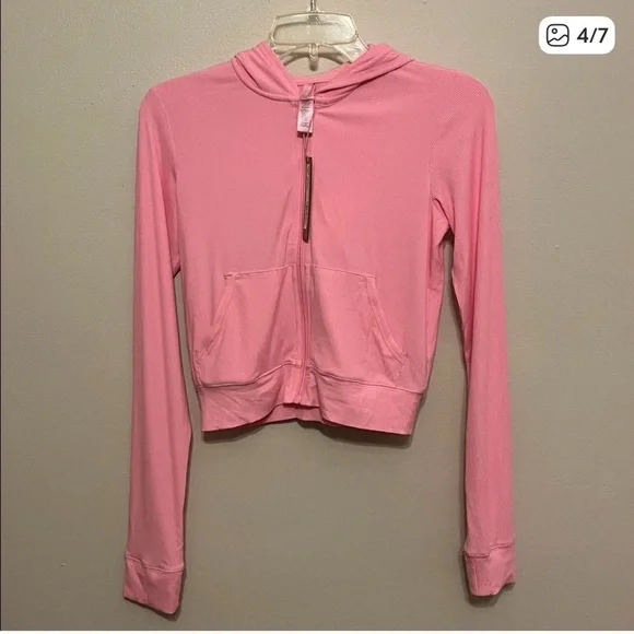 NWT Skims Soft Lounge Zip Up Hoodie in Bubblegum Pink - Picture 3 of 6